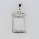 Sterling Silver Semi Mount Pendant Setting OCT 14x10mm White Topaz - Syzjewelry
